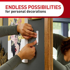 3M Command Sawtooth Picture Hangers, Photo frame Hooks, Holds 1.8 kg, No Paint Damage, Holds Strongly, Reusable, Adhesive hooks for wall, Multi-surface (White, 4 hooks, 6 strips)