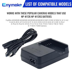 BC-W126S Battery Charger for Fujifilm NP-W126 NP-W126S Battery Compatible with Fujifilm X-T1 X-T2 X-T3 X-T10 X-T20 X-T30 X-T30 II X-T100 X-T200 X100F X100V X-S10 X-A5 X-A10 Camera Power