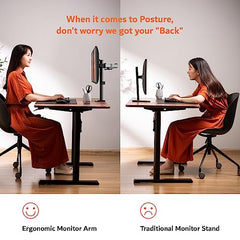 Artikel Double Monitor Desk Mount | Adjustable Heavy Duty Monitor Arms | VESA Mount with C Clamp & Grommet Mounting Base | Computer Monitor Stand for Screen up to 27 inch | Table Mounted | Black