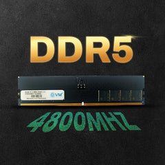 EVM 16GB DDR5 Desktop RAM Memory | 4800MHz | PC5-38400 | Long-DIMM | 288-Pin | CL19 | 1.1V Low Voltage | High Speed Performance | Intel & AMD Compatible | 10 Year Warranty (EVMT16G4800U88P)