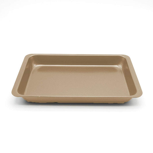 SYGA 11 inch Rectangular Carbon Steel Non-Stick bakeware Cake and Cookies Baking Oven use Plate (Champagne Gold)