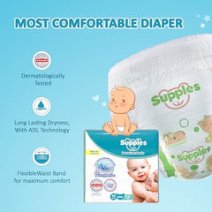 Amazon Brand - Supples Premium Baby Diaper Pants | 84 Baby Diapers | XXL | 15-25 Kg | 42 x 3 Packs | 12 Hrs Absorption | Cushiony Cotton Soft Fabric | Phthalates-Free | Triple Leak Guard