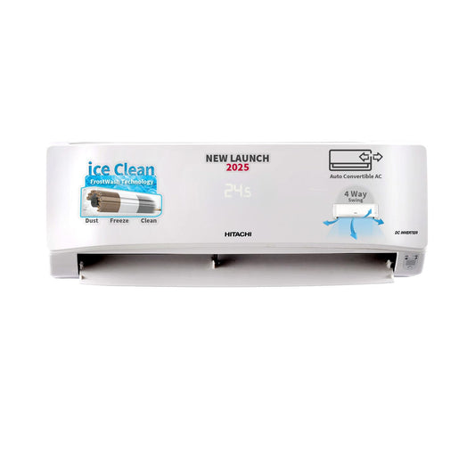 Hitachi 1 Ton Class 5 Star Xpandable+ Inverter Split AC (100% Copper, 4-Way Swing, ice Clean, Dust Filter, 5400STXL RAS.G512PCBIBT, White)