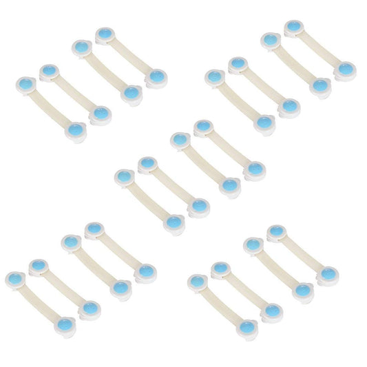SYGA 20 Pcs Baby Safety Locks | Child Proof Cabinets, Drawers, Appliances, Toilet Seat, Fridge and Oven | Tools Not Required | Uses Dual Adhesive Tape and Latch System (Blue Smiley)
