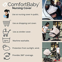 MOMISY Car Seat Canopy Nursing Scarf Poncho Multi-Use Cover, Shopping Cart Cover, Stroller Cover, Infinity Scarf 360° Privacy Breastfeeding Protection, Baby Shower Gifts- Pink