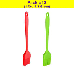 SYGA Silicone Brush Set Pastry Oil Basting Heat Resistant Non-Sticky Grilling for Baking Barbecue Brush (Pack of 2(Multi))
