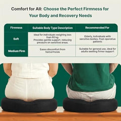 The White Willow Donut Pillow – Medium Firm HR Memory Foam Coccyx Seat Cushion for Tailbone, Hemorrhoid & Piles Pain Relief – Car & Office Chair – Above 60KG – Classic Black