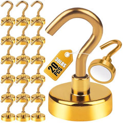 DIYMAG Magnetic Hooks 15pcs 30lbs Cruise Essentials 2026 Magnet Hook | Neodymium Heavy Duty Strong Magnets Hanging Ship Cabins Refrigerator Fridge Classroom Beach Vacation Kitchen Grills Home Tool