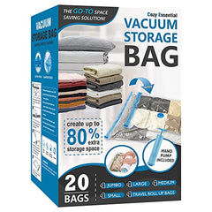 16 Travel Compression Bags Vacuum Packing, Roll Up Travel Space Saver Bags for Luggage, Cruise Ship Essentials (6 Large Roll/6 Medium Roll/4 Small Roll)