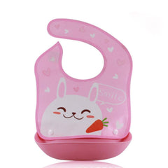 Syga Baby Bib 1 Piece Waterproof Silicone Roll up Washable Baby Feeding Eating Bib for 6 Months to 2 Years Unisex Baby (Multicolour)