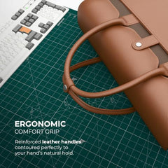 EUME Aristo Laptop Bags for Men & Women Office Use| with Padded Compartment | Vegan Leather & Nylon Fabric | Fits Up to 15.6" Laptop & MacBook, 13L, Rustic Brown