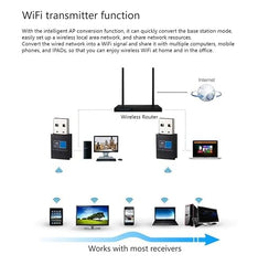 AUSHA® USB RTL8723BU Wireless WiFi Dongle 2 in 1 USB Bluetooth WiFi Adapter for PC Computer