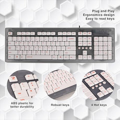 Arctic Fox Crystal Wired Keyboard (Grey)