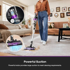 Eureka ReactiClean 200W Lightweight Cordless Stick Vacuum, NEC410BK | 5.5 lbs Lightweight, Detachable Battery, Up to 50-Min Runtime, Tangle-Resistant Brush, For Pet Hair, Hardwood, Carpet, Stairs