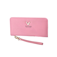 MOMISY Women's Girls PU Leather Party Wedding Clutch | Zipper | Ladies Purse Wallet Girls (Pink)