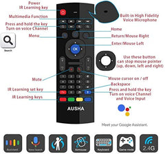 BEEBIRD Voice Air Mouse Remote Controller with Keyboard - 2.4 Ghz Wireless Connection, Intelligent Learning (IR), Voice Control Air Fly Smart Remote for PC, Smart TV, Android TV Box