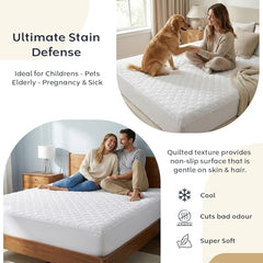 Ayka 100% Waterproof King Size 78x72 inch Cotton Quilted Mattress Protector Breathable Hypoallergenic Noiseless Ultra Soft Elastic Fitted Bed Protector Mattress/Bed Cover (Grey, King (78 * 72”))
