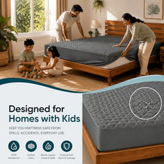 La Verne 100% Waterproof Premium Cotton Feel Mattress Protector Queen Size 78 x 60 Inches | Breathable and Hypoallergenic Ultra Soft Fitted Bed Protector Cover