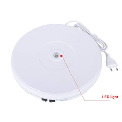 Syga Electric 360 Degree Automatic Motorized Mute Rotating Turntable for Photography Products Rotary 25CM Turn Table LED Lights Stereo Display Advertising Turntable Stand with 10KG Load Capacity