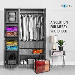 SOLSTICE Pack of 4 Transparent Storage Bag for Saree Covers,Clothes, Lehenga, Blankets, Bedsheets, Toys, Docs|Wardrobe Organizer|Clear Storage Box Bag - Pack of (4), Plastic, 40x32 cm
