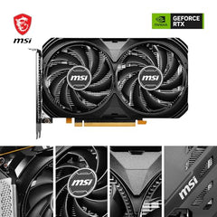 MSI GeForce RTX 4060 Ventus 2X Black 8G OC 8GB GDDR6 128-bit Gaming Graphic Card