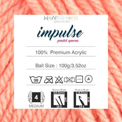 WOAFASHIONS - World of Arts Impulse Hand Knitting & Crochet Yarn, Premium Acrylic, 4 : Medium (Anchor Grey) (100gms / 3.5oz / 200mtr / 218yds)
