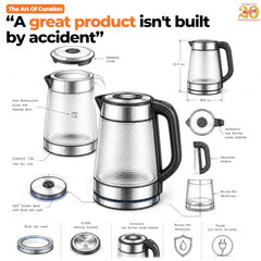 ITALIA Premium Stainless Steel Electric Kettle 1.7L