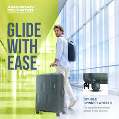 American Tourister 3PC PP Ivy 2.0-8 Wheel, Set (Small + Medium + Large) Hard Suitcase for Travel/Trolley Bag with Combination Lock & Smooth Sliding Double Wheel - Tan Orange, 55 Cm, 68 Cm, 79 Cm