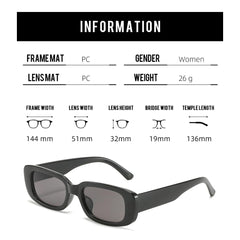 SYGA Women's Retro Small-Frame Square Sunglasses, Personalized Cross-Border Style Sunglasses (Black)