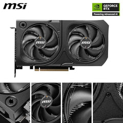 MSI GeForce RTX 5060 Ti 16G Shadow 2X OC Plus Graphic Card - NVIDIA GeForce RTX 5060 Ti GPU, 16GB GDDR7 128-bit Memory, 28 Gbps, PCI Express Gen 5 x16 Interface, Upto 2602 MHz, STORMFORCE Fan
