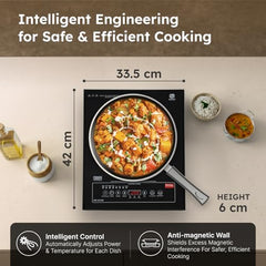 Prestige PIC 2.0 V2 2000-Watt Induction Cooktop with Touch Panel |Radiant|Black