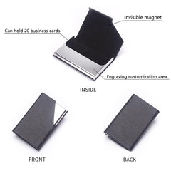 MOMISY PU Leather Professional Business Visiting Card Case Wallet Debit Credit ATM Card Holders for Men & Women (6.5 x 1.25 x 9.5 cm) (Grey)