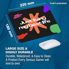 TURTLEWINGS | Mousepad | Inspirational Quote Mousepad – 22x18 cm, 3mm Thick | Abstract Design Non-Slip Rubber Base | Office, Study & Gaming Use | Premium Smooth Surface 3