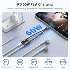 UGREEN Magnetic 2 in 1 USB C to 3.5mm Audio Adapter and Charger with PD 60W