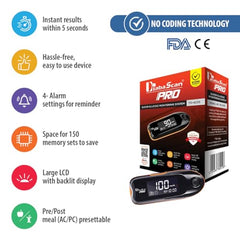 Diabascan Blood Sugar Testing Glucometer Machine with Free 50 Strips, 10 Lancet and Lancing Device, (Result in 7 Seconds), Fast accuracy and best results