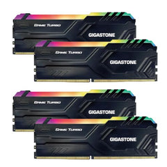 【RGB DDR5 RAM】 GIGASTONE Game Turbo 128GB Kit (4x32GB) DDR5 5600MHz PC5-44800 CL40-40-40-76 Intel XMP 3.0 AMD Expo 1.2V UDIMM 288 Pin Unbuffered Non ECC High Performance Gaming Desktop Memory - Black