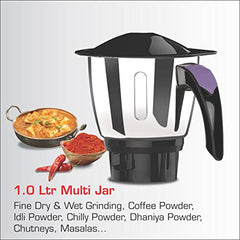 Vidiem EVA Royal 750W Mixer Grinder with 3 Jars | 750W mixer Grinder | 2 Years Product Warranty & 5 Years Motor Warranty | Red & Black