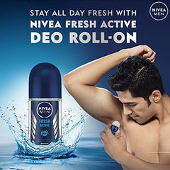 Nivea Woody Fresh Active Roll On For Men, Anti-Perspirant, 50 Ml & Men Body Wash, Deep Impact, 3 In 1 Shower Gel For Body, Face & Hair, With Microfine Clay, 250 Ml