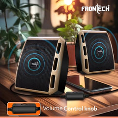 FRONTECH 1.0 USB Powered Multimedia Speakers with RGB Lights, 10W Output Power, AUX/USB Connectivity, for Laptop, PC, Mobile, Volume Control (SPK-0008, Black)