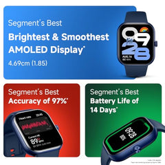 REDMI Watch Move 1.85 Premium AmoLED,14 Day Battery,Best Accuracy,Dual Core Processor Smartwatch (Black Drift Strap, Free Size)
