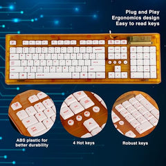 Arctic Fox Crystal Wired Keyboard (Grey)
