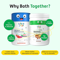 Little Joys DHA Kit (4-6 Years) | With NutriMix (350g) & DHA Gummies (30 day pack) | Omega 3 DHA-Packed Kit for Better Focus & Memory