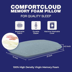 WELLGIVER Cervical Butterfly Pillow | Orthopedic Memory Foam for Neck & Shoulder Pain | Ergonomic Contour Design | Dual Height Support | Side Sleeper Pillow with Arm Rest - Pack of 1