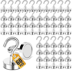 DIYMAG Magnetic Hooks 15pcs 30lbs Cruise Essentials 2026 Magnet Hook | Neodymium Heavy Duty Strong Magnets Hanging Ship Cabins Refrigerator Fridge Classroom Beach Vacation Kitchen Grills Home Tool