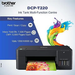 Brother Ink Tank DCP-T236 (New Launch) All in One (Print Scan Copy) Color Home Printer, 27/11 PPM BK/CL, 150 Sheet Paper Tray, Print Upto 7.5K Pages in Black & 5K in Color Each (CMY),Free Installation