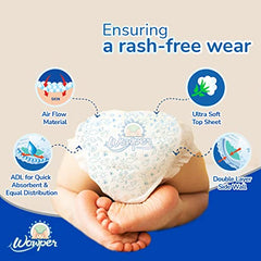 Wowper Easy Pants Baby Diaper | Medium Size Diapers | Diapers with Wetness Indicator | Upto 12 Hrs Absorption | 7-12 Kg | 34 Counts