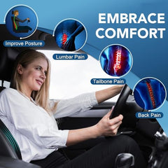 Grin Health Mini Back Support Cushion for Lumbar Support & Back Pain Relief, Backrest for Car Seat, Lower Back Cushion for Office Chair, Driving, Travel Backrest Pillow