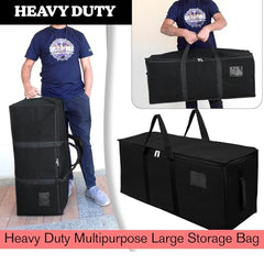 Storite Jumbo Super-Size 81 L Canvas Moisture Proof Heavy Duty Storage Bag | for Toys/Stationery/Blankets/Clothes/Moving Bags MultiPurpose With Strong Reinforced Handles Rectangular Cream (87x26x36 cm)