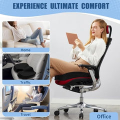 TEKCOOL Cotton Orthopedic Coccyx Cushion For Tailbone Pain Car SeatCushions For Chair Tailbone Pillow For Sitting SeatCushion For Car Driving Seat Sitting Pillow Coccyx Seat Cushion For Chair (Black)'
