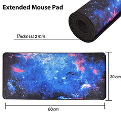 Seagull flight of fashion Large Extended Mouse Pad XXL with Non-Slip Rubber Base, Stitched Edge Mouse Mat for Laptop, Computer & Desk - 60 x 30 x 0.2 cm - World Map